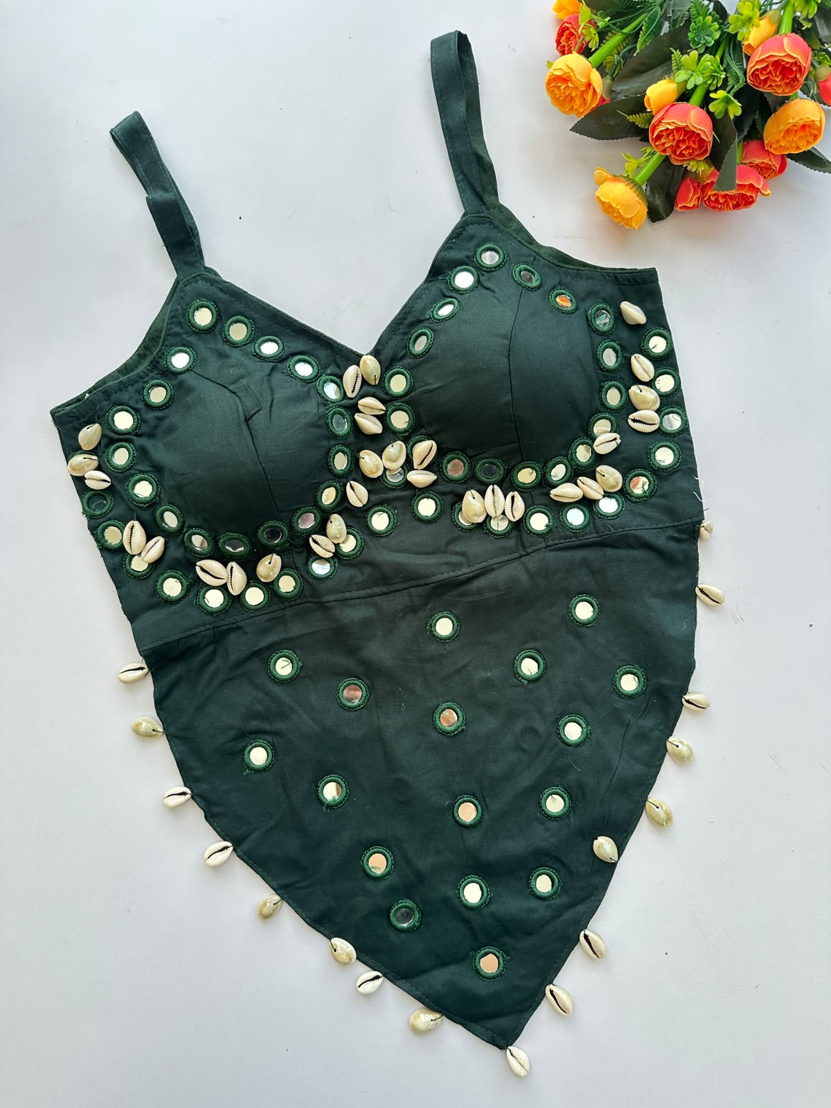 Heavy Thread & Hand Mirror Work ready made blouse