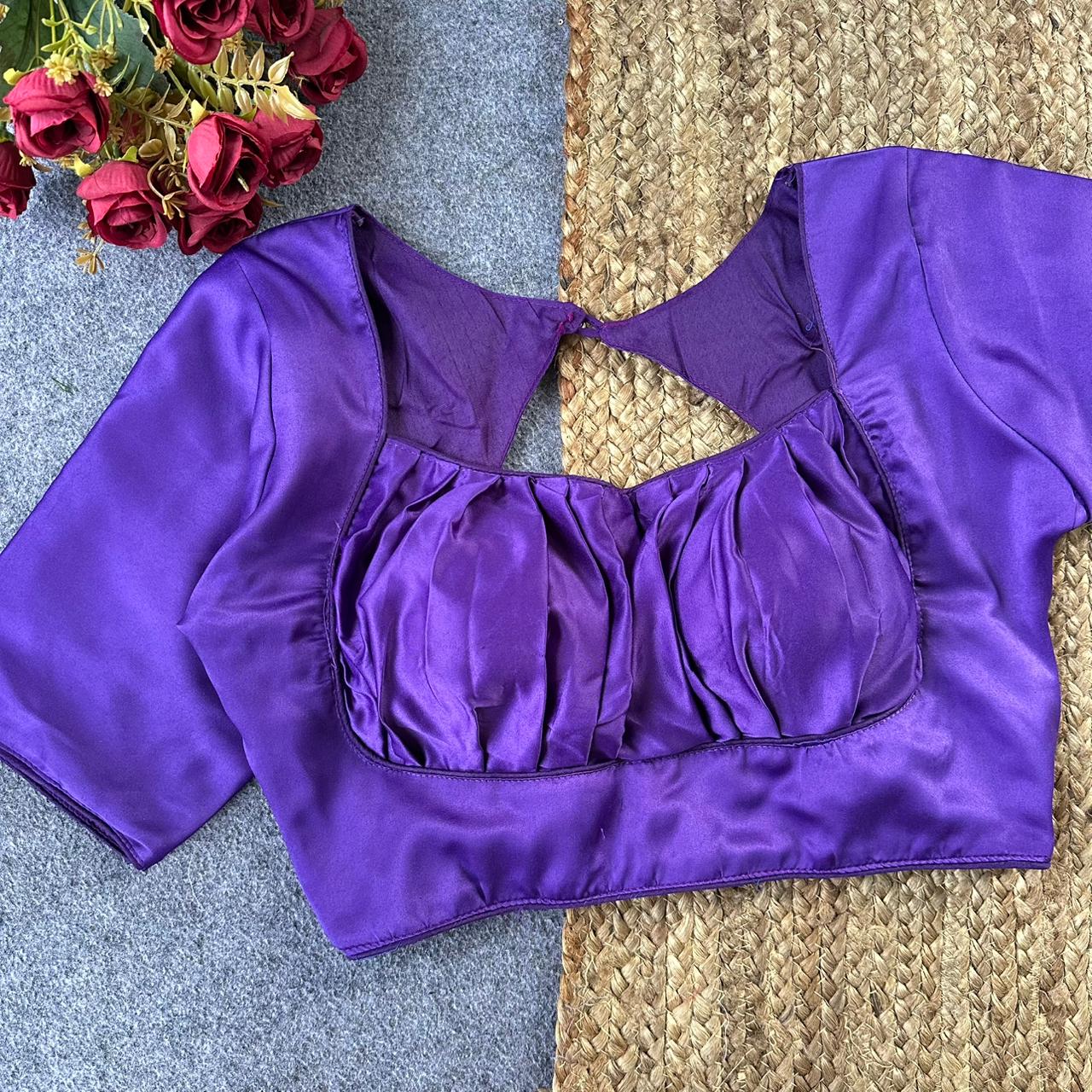 Pure malai satin ready made blouse