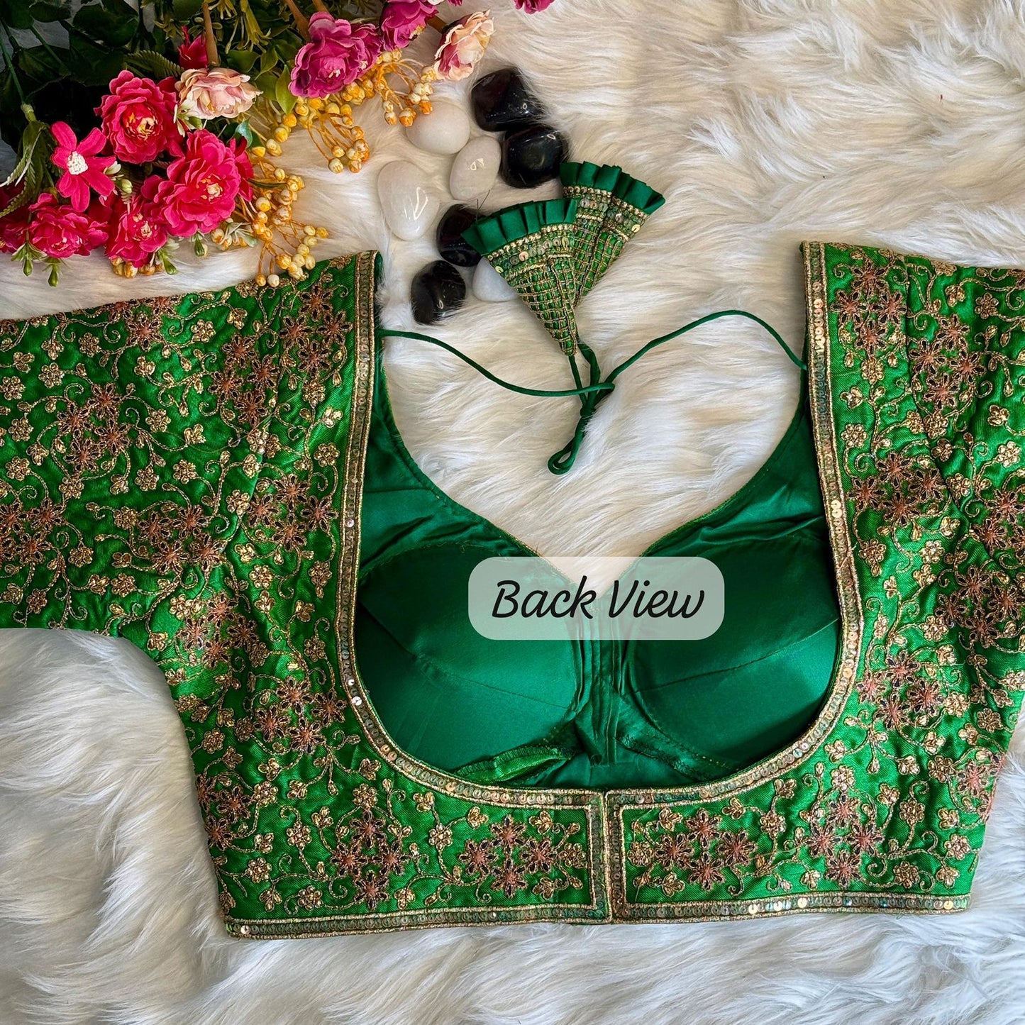 Heavy Codding Embroidery + Thread & Sequins Work Ready Made Blouse