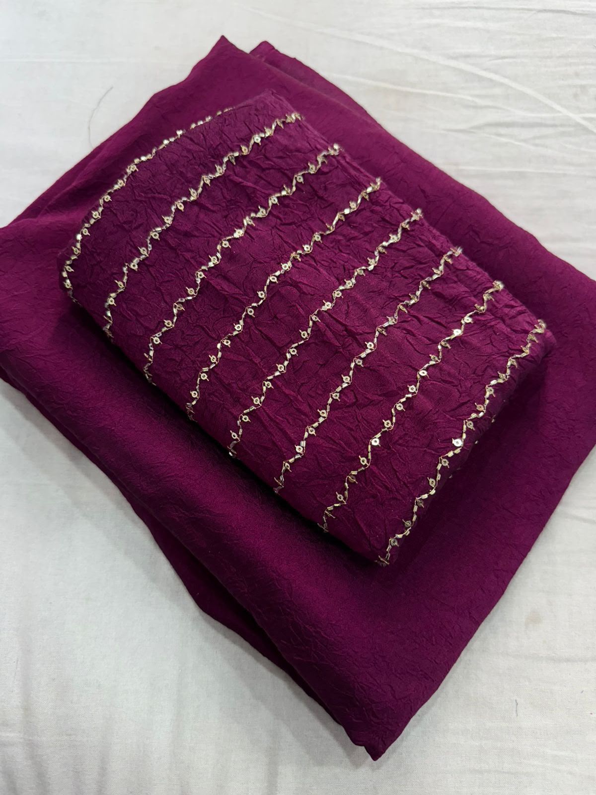 Rangoli Crush Saree With Sequins Bits Blouse