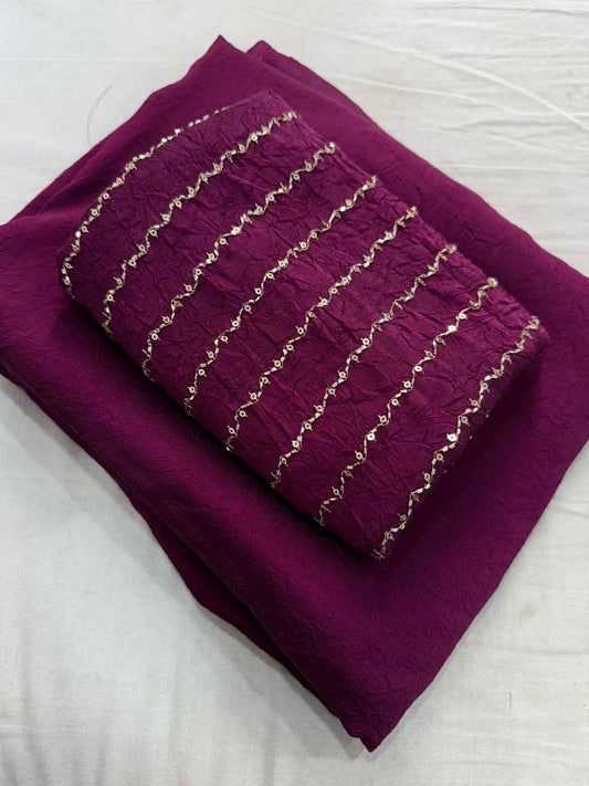 Rangoli Crush Saree With Sequins Bits Blouse
