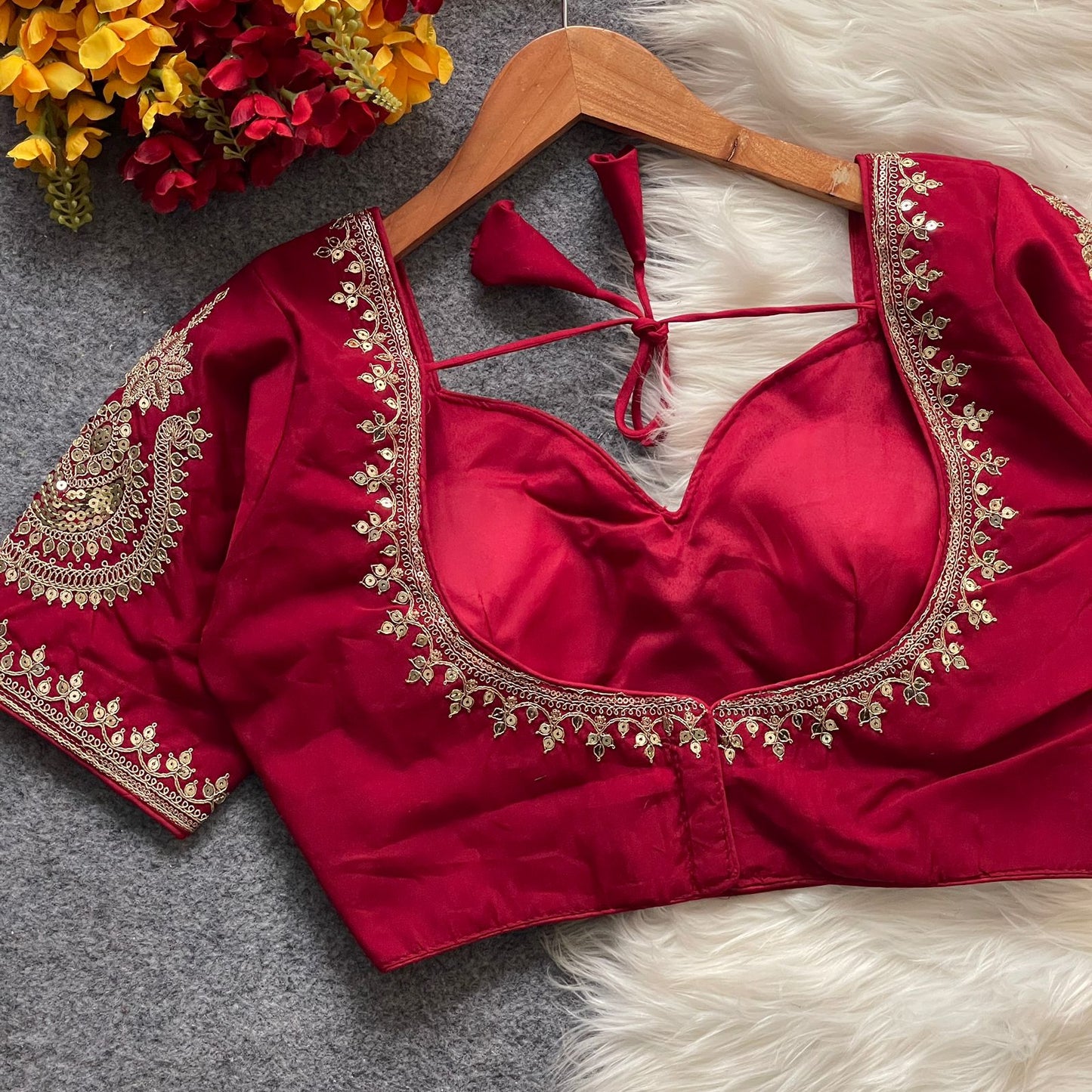 Heavy pure roman silk ready made blouse