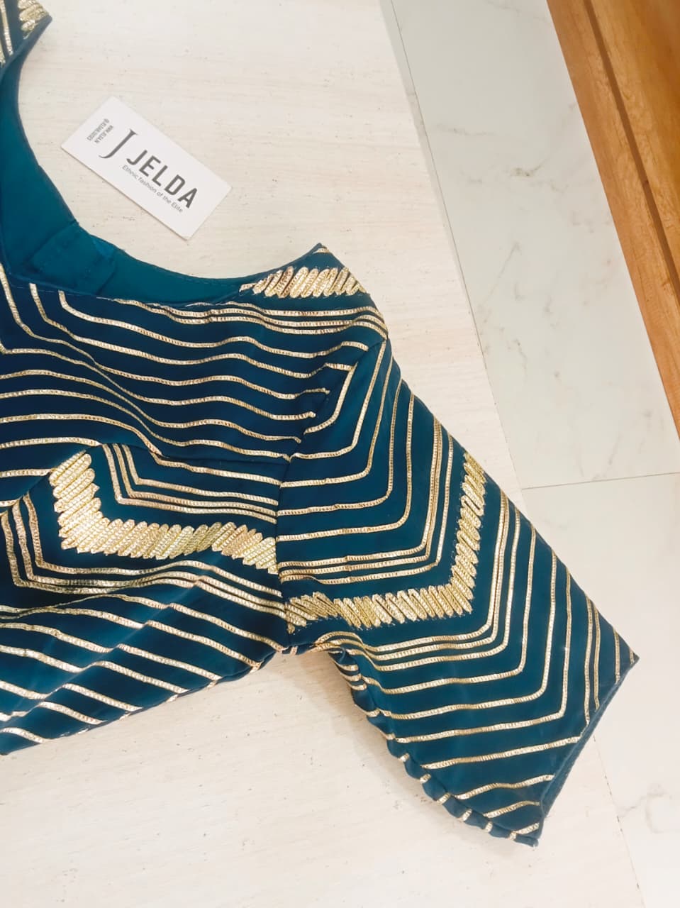 Georgette fabric zari work ready made blouse