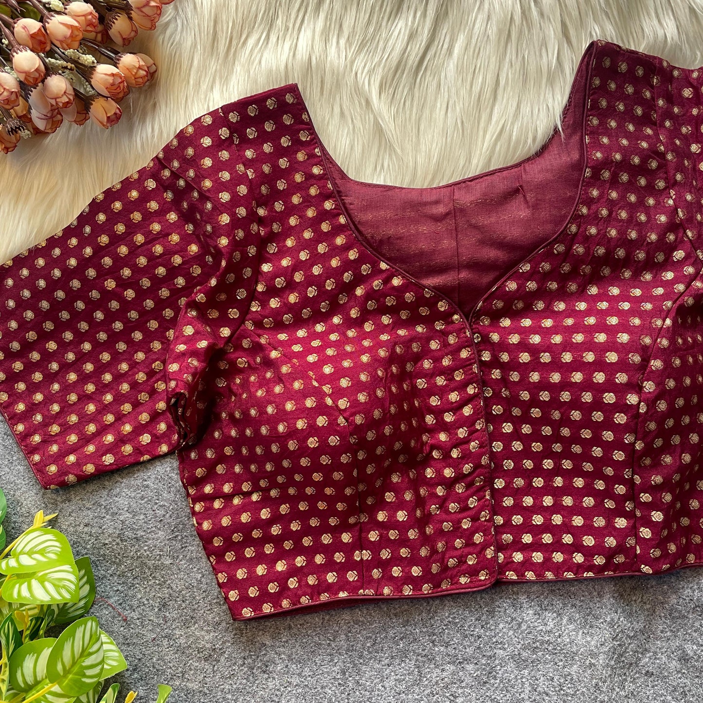 Heavy Jecard buti fancy ready made blouse