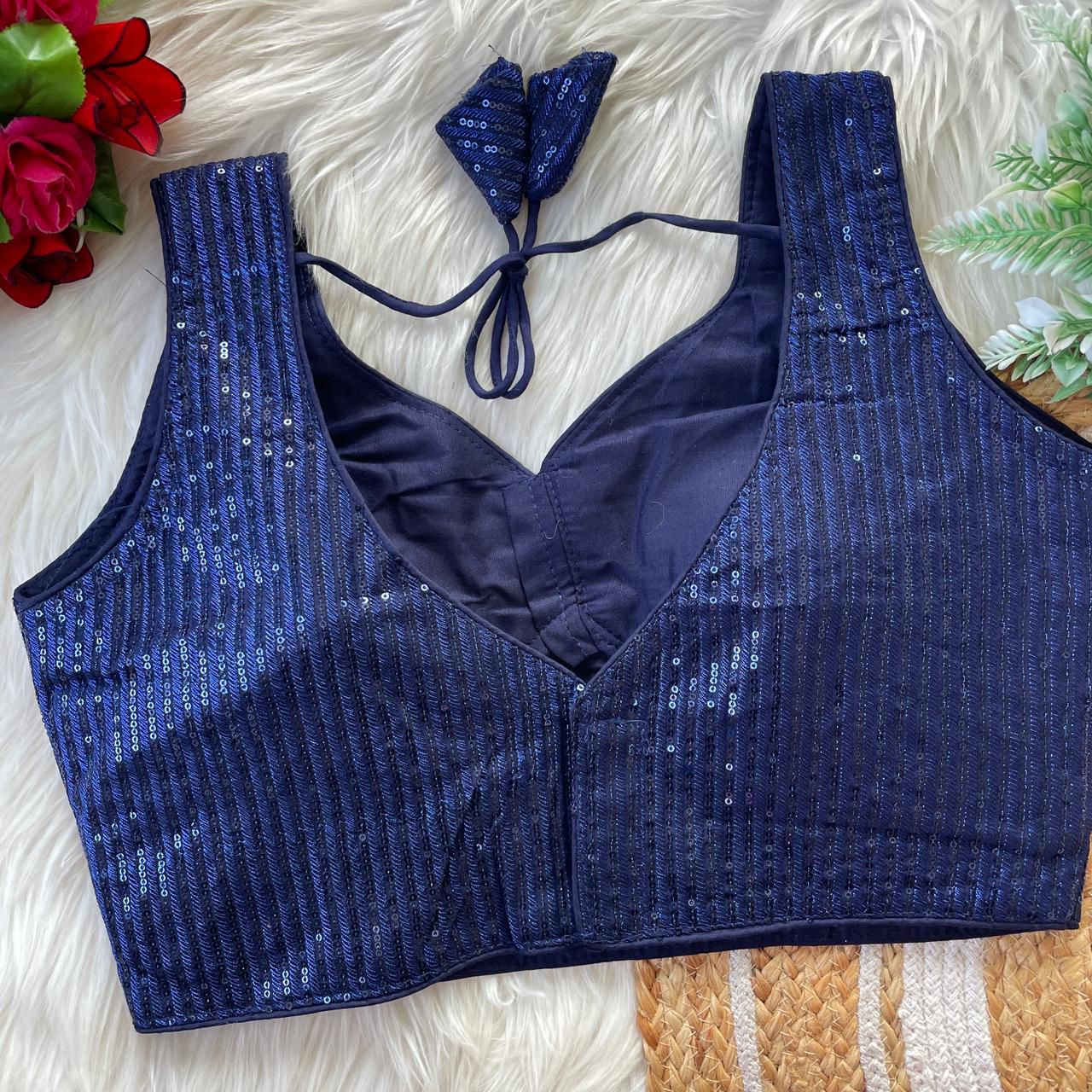 Georgette sleeveless ready made blouse