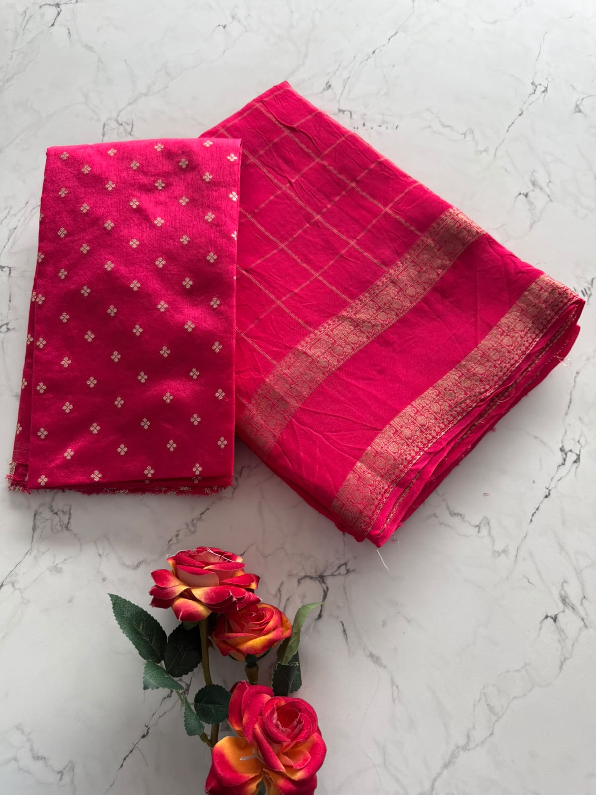 Premium pure Viscous Georgette Weaving Check Design With Tussles saree