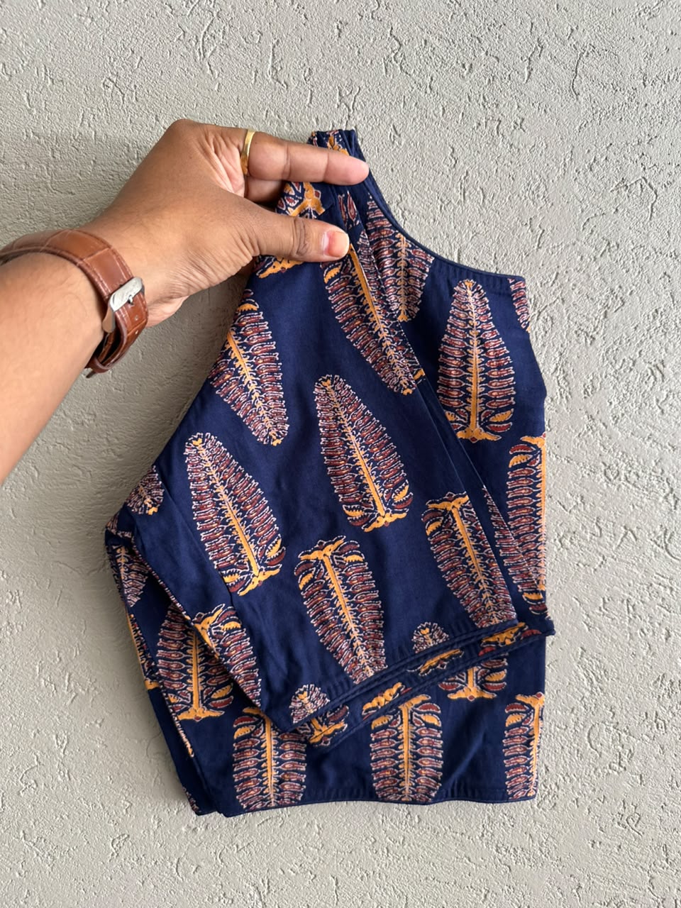 Pure Ajrakh Cotton ready made blouse