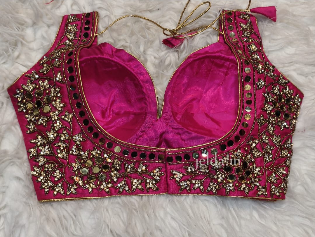 Zarkan real mirror handwork custom made blouse