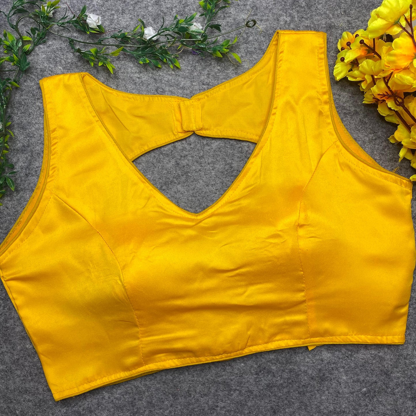 Pure Malai Satin sleeveless ready made blouse