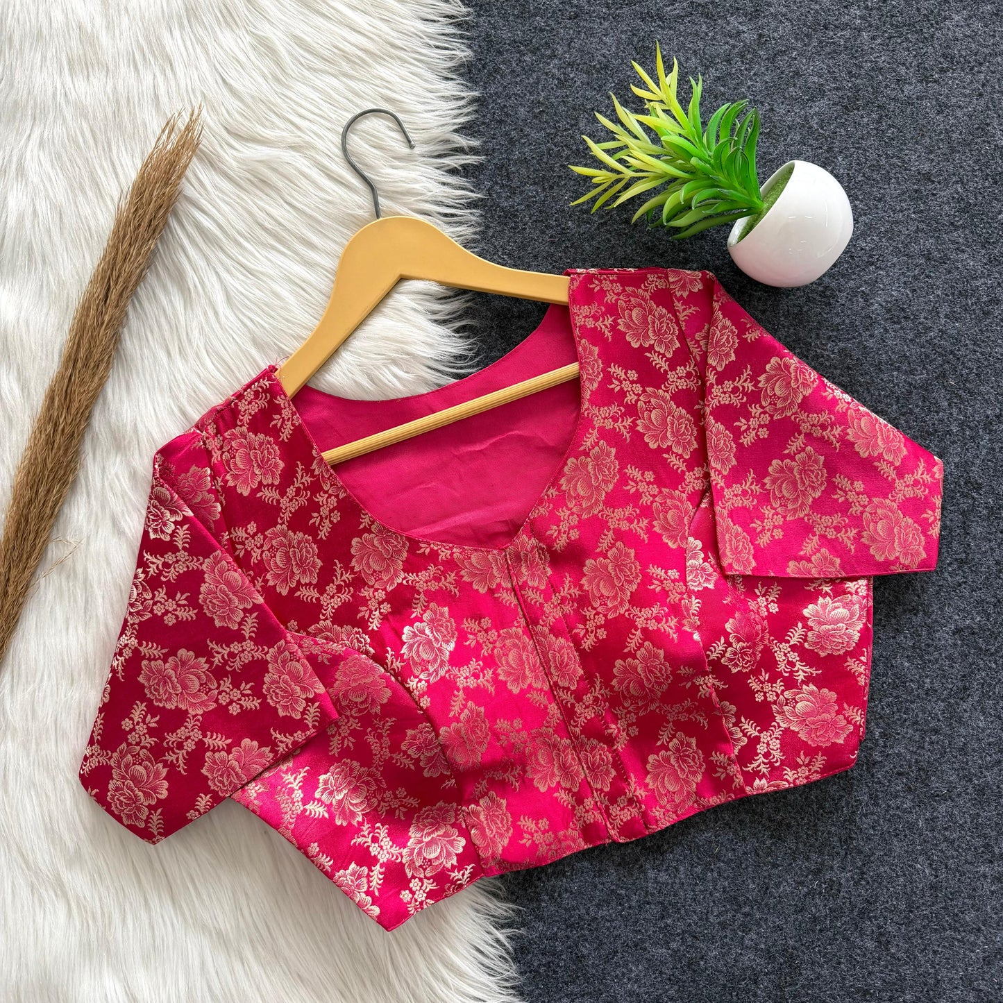 A beauty of weaving work all over ready made blouse