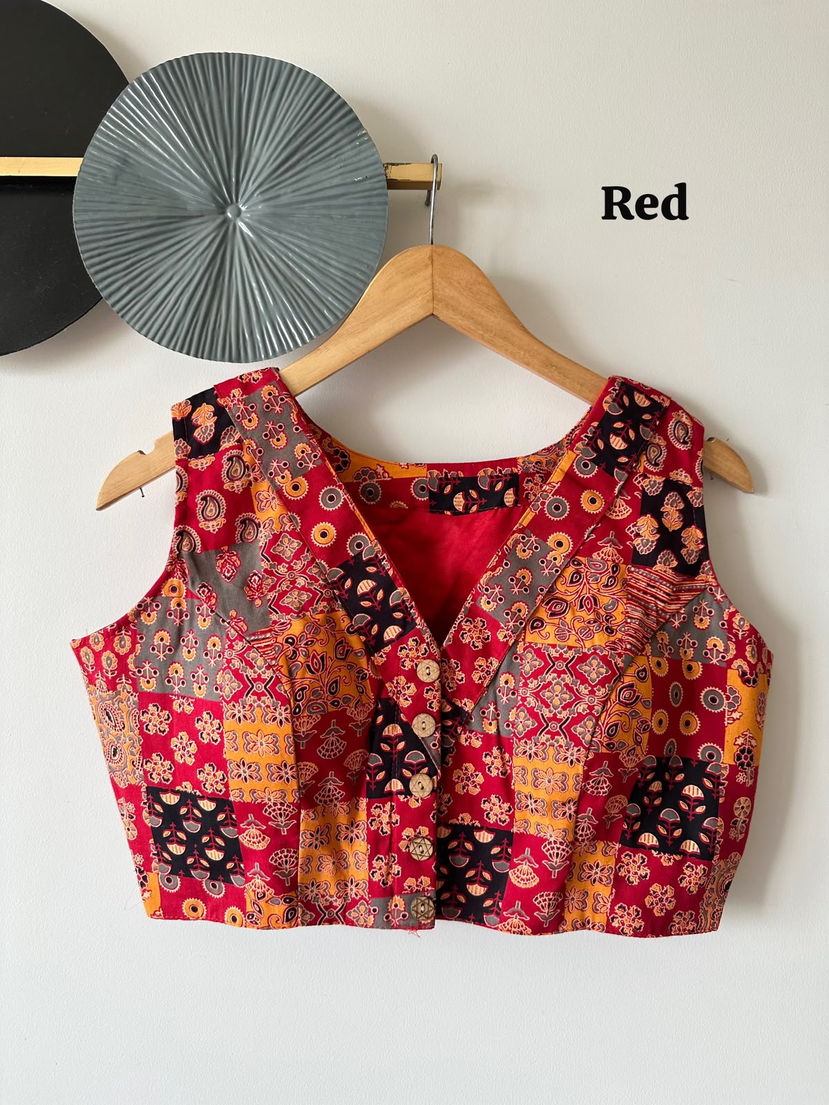 60-60 Cotton Handblock Handicrafts ready made blouse