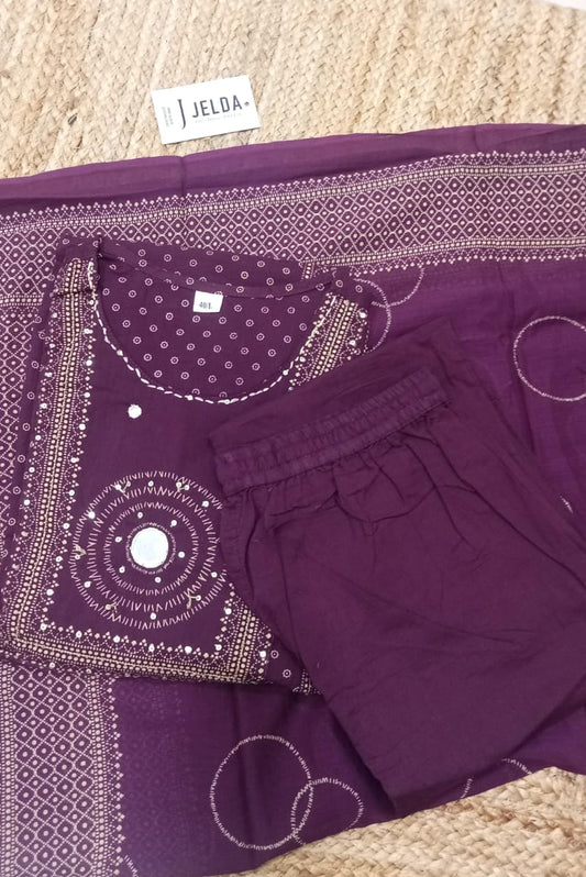 Heavy pearl and mirror work salwar suit