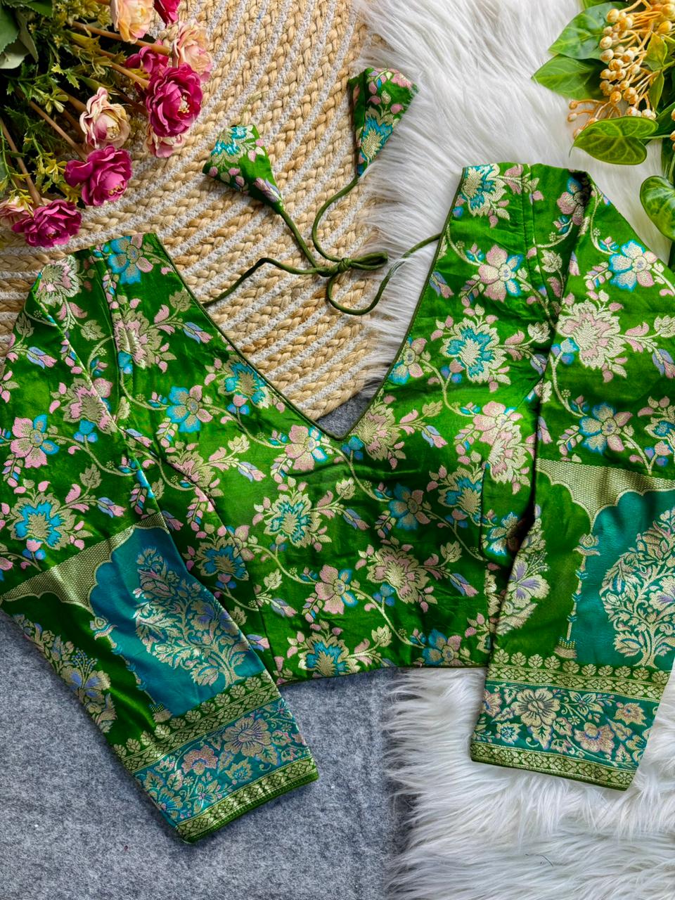 Heavy Pure Soft Dola Silk ready made blouse