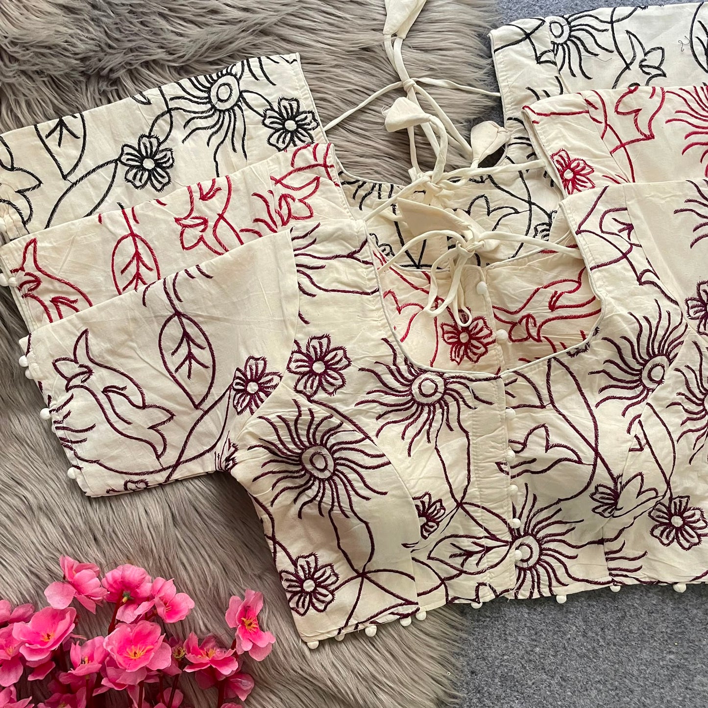 Pure Camric Cotton Diable ready made blouse