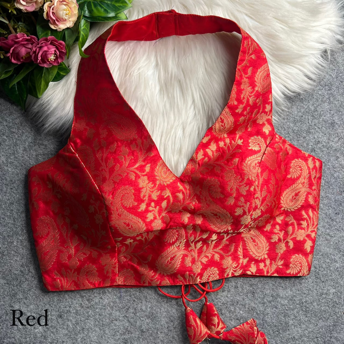 Heavy zari banarasi ready made blouse