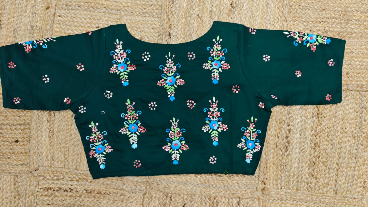 Cotton silk kundan ready made blouse