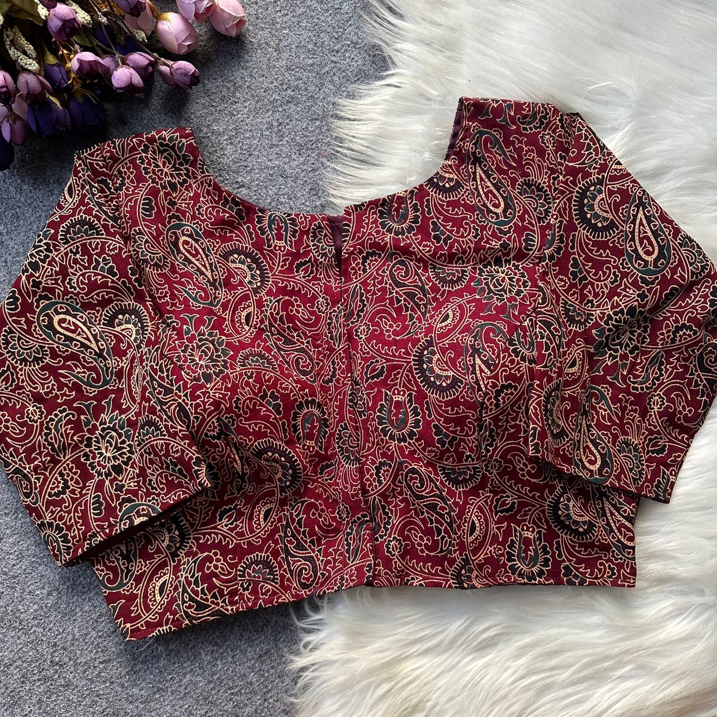 Ajrakh Cotton ready made blouse