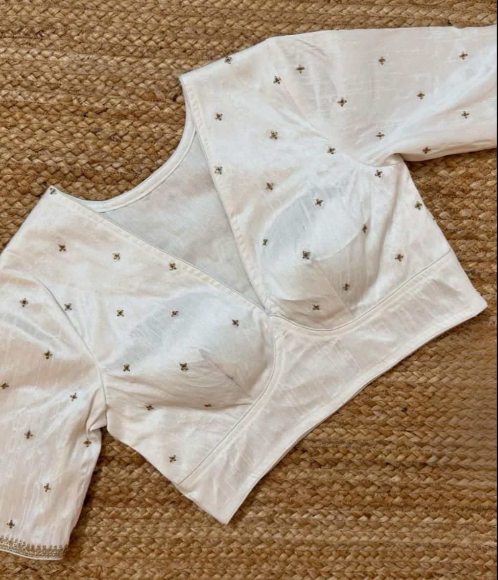 Elite cut v neck with stone work ready made blouse