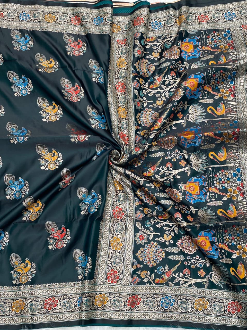 Mushro satin sarees