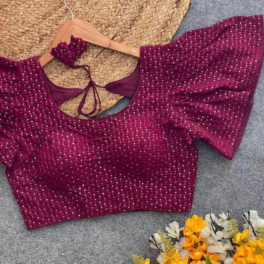 Heavy Georgette with sequins work ready made blouse