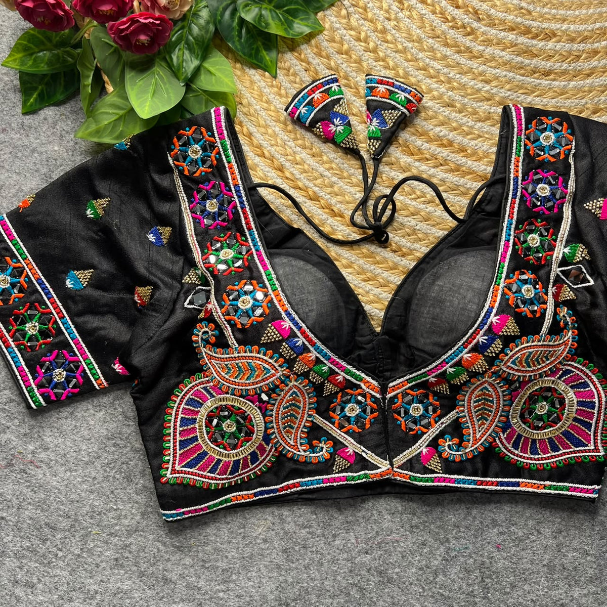 Heavy Beads + Thread work ready made blouse