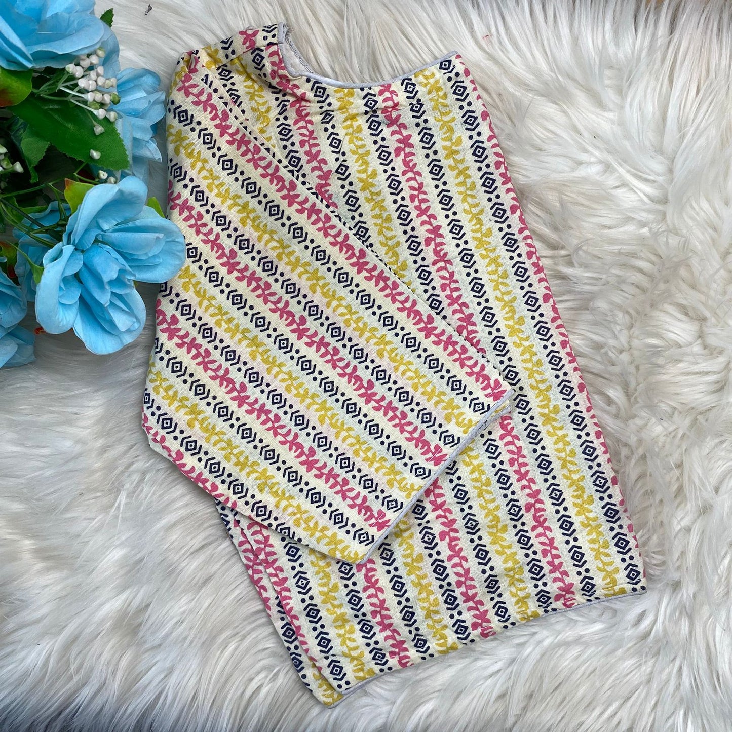 Pure ajrakh cotton ready made blouse