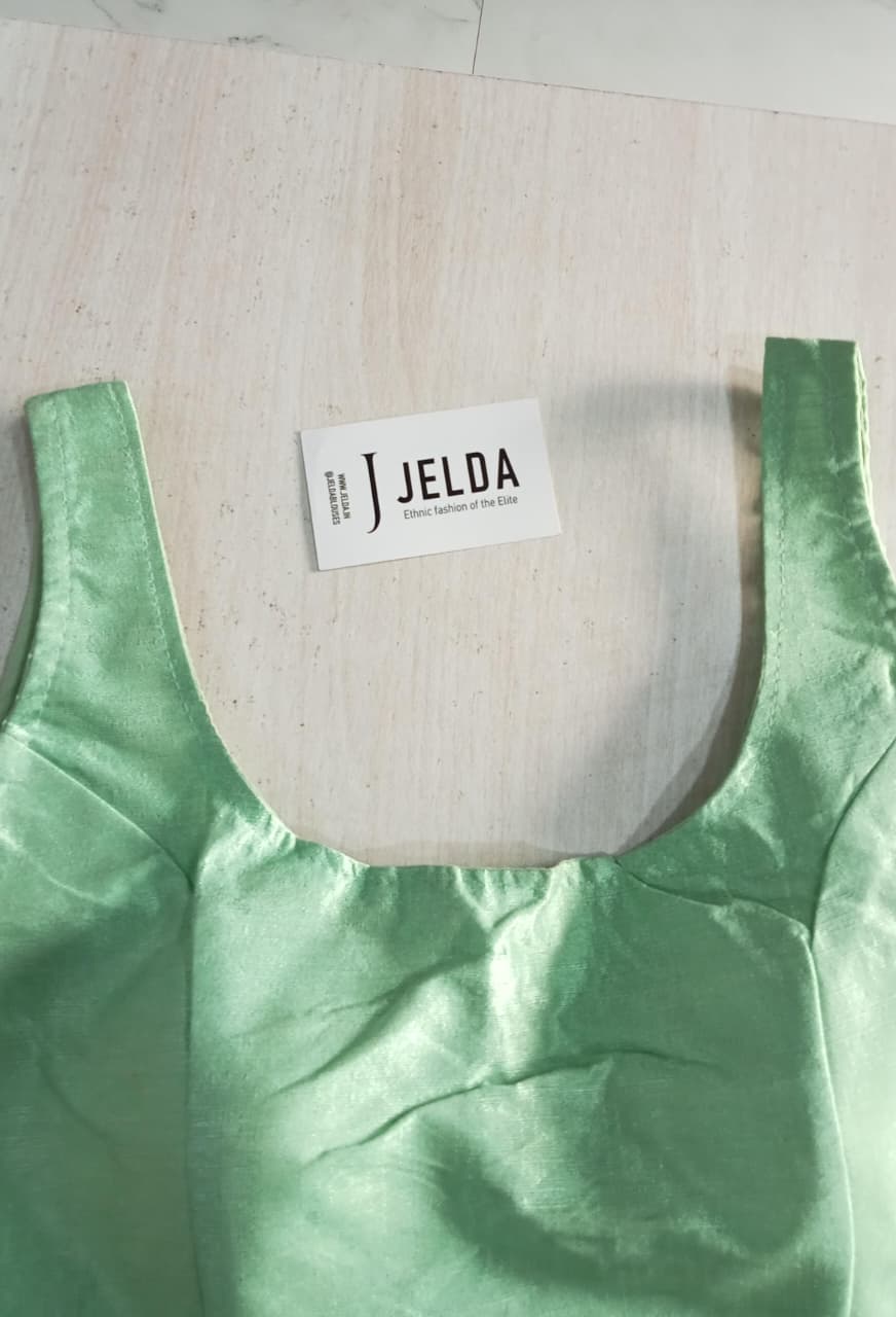 Silk fabric sleeveless ready made blouse