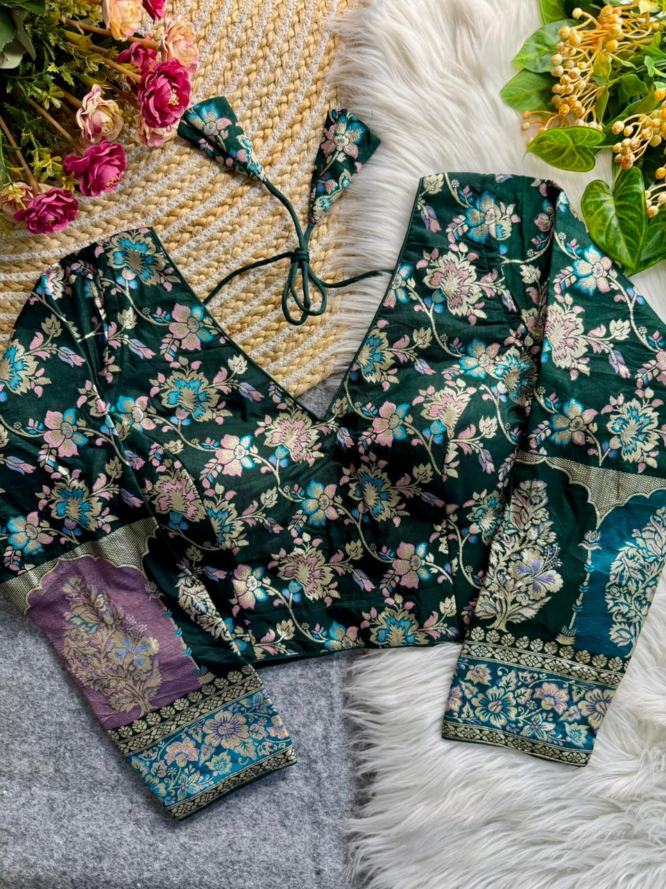 Heavy Pure Soft Dola Silk ready made blouse