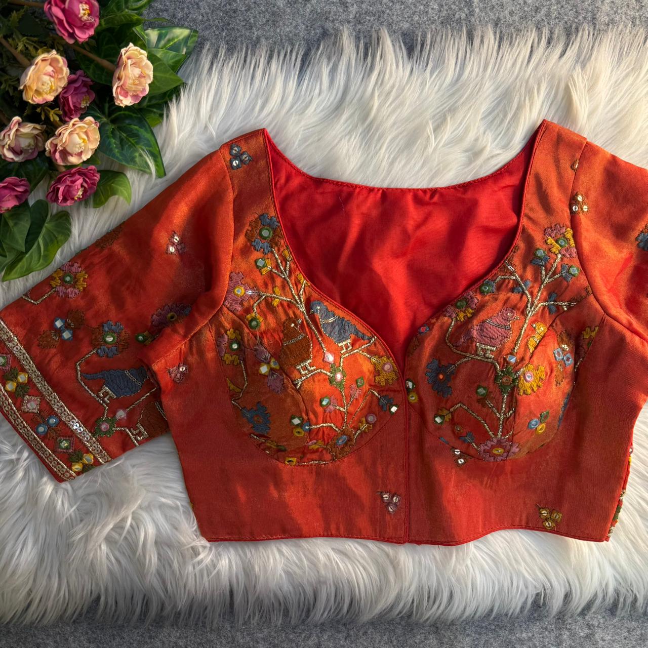 Heavy pure soft viscous cosmos silk ready made blouse