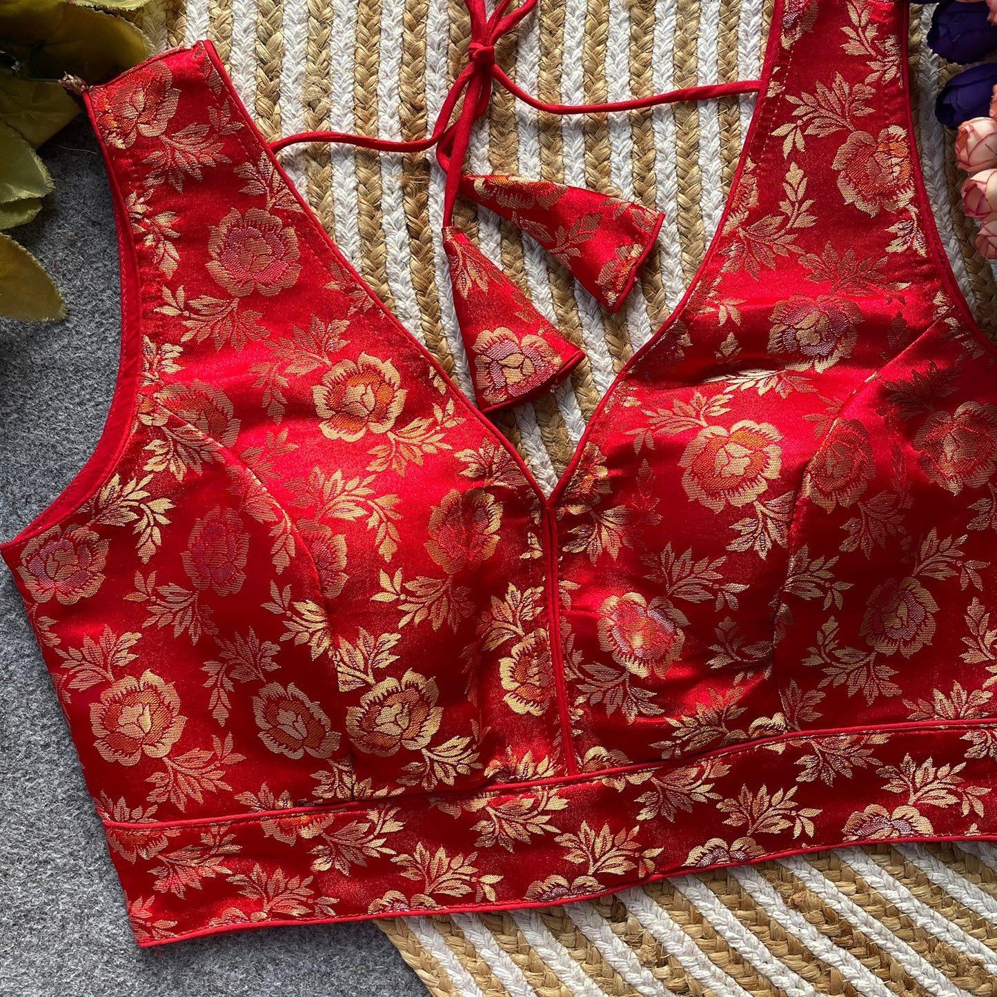 Dola silk sleeveless ready made blouse