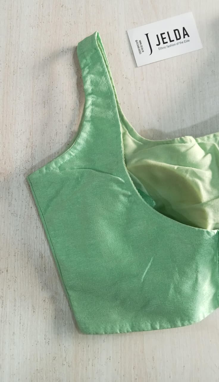 Silk fabric sleeveless ready made blouse