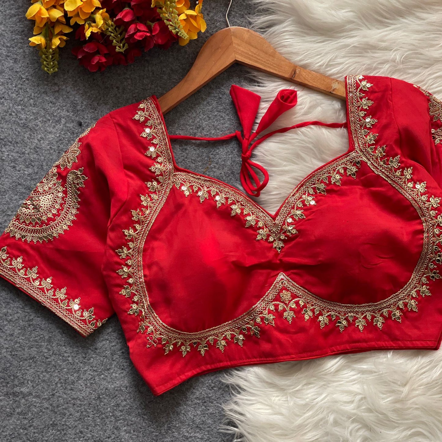 Heavy pure roman silk ready made blouse