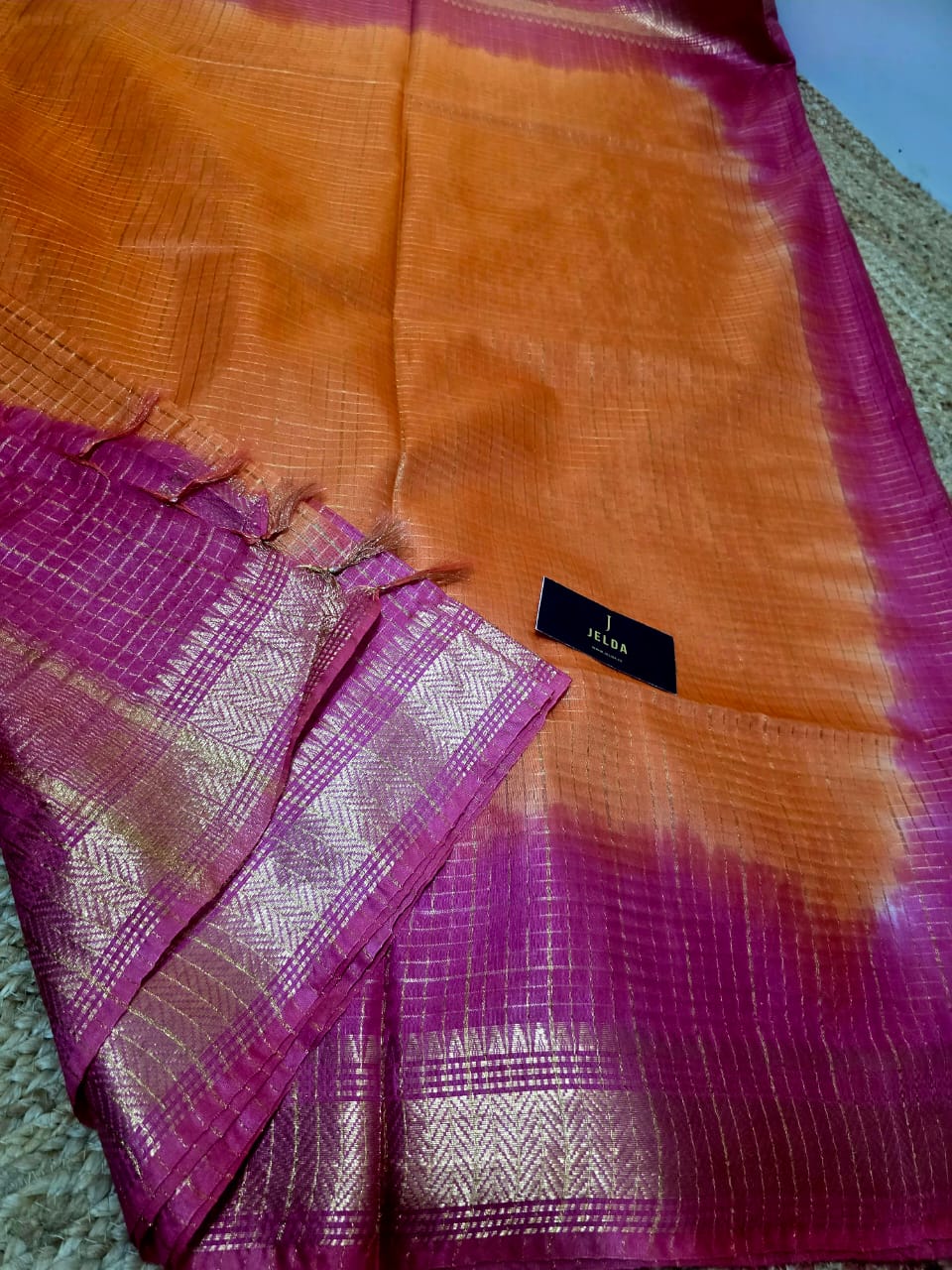 Kota soft golden border saree With contrast running blouse