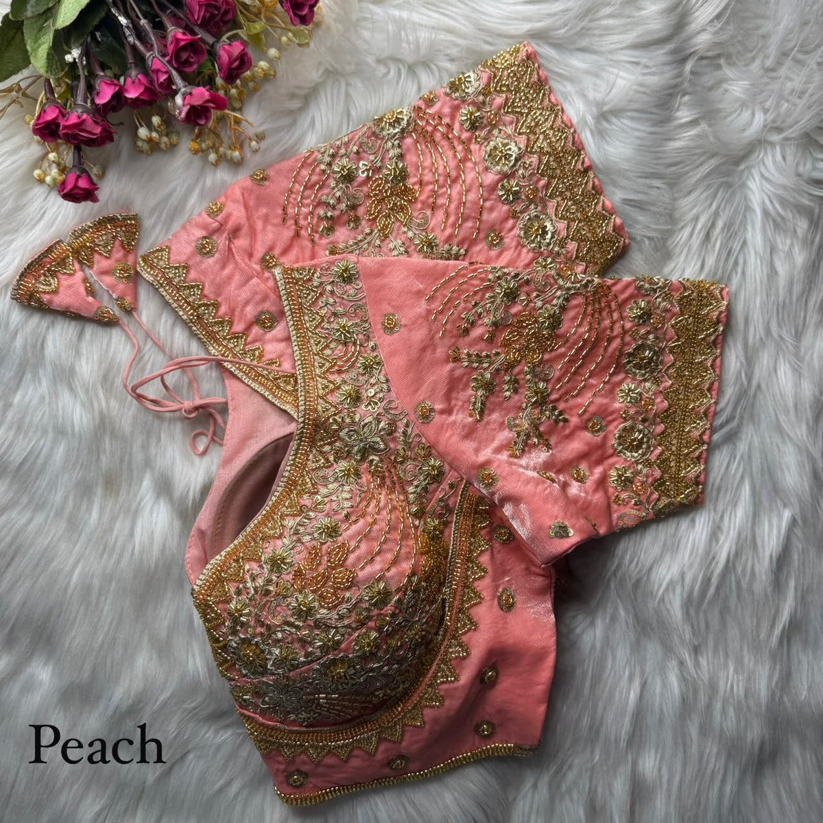 Heavy Beads + Sequins & Codding Work ready made blouse