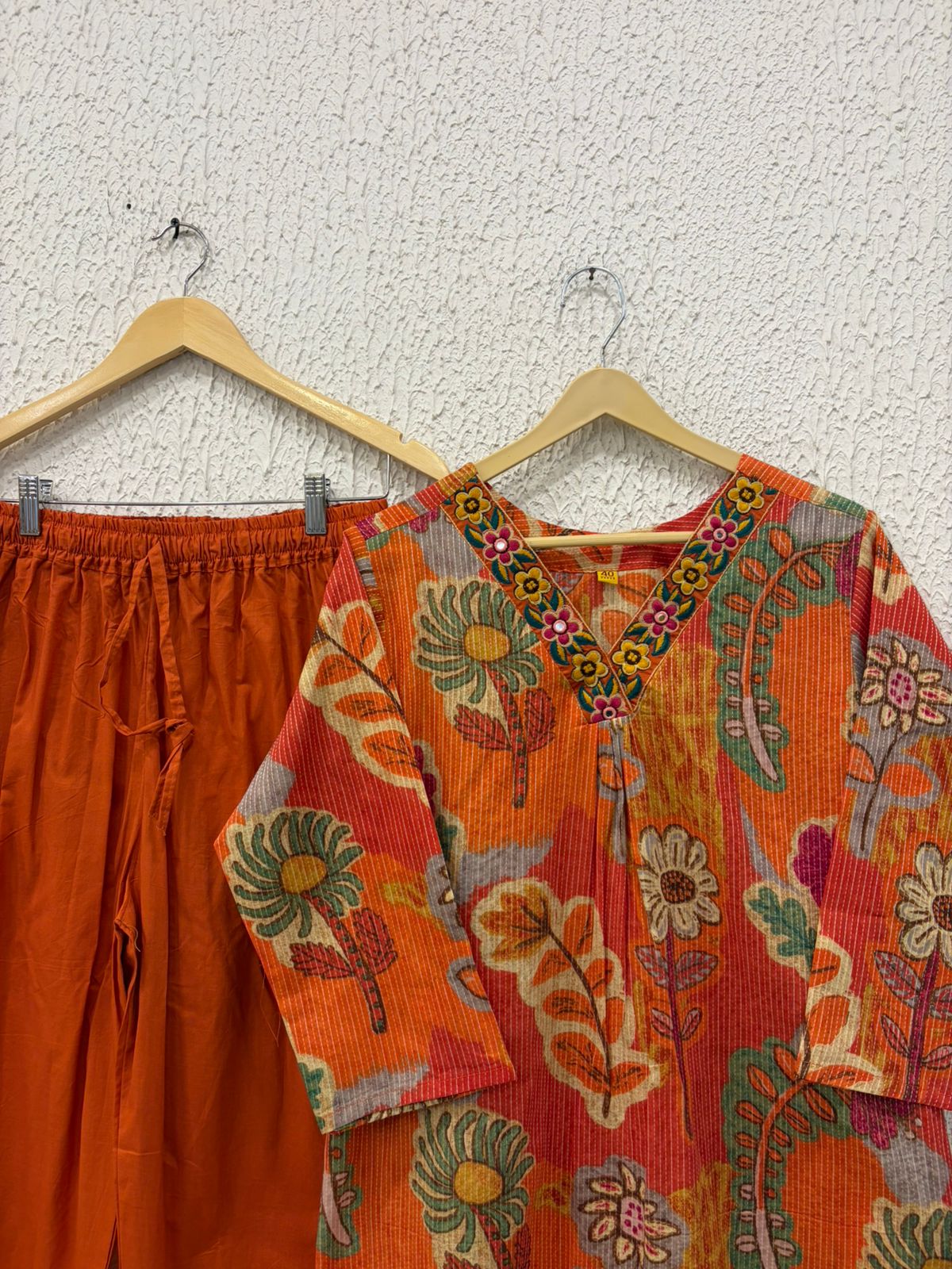 Cotton printed work 2 pieces suit