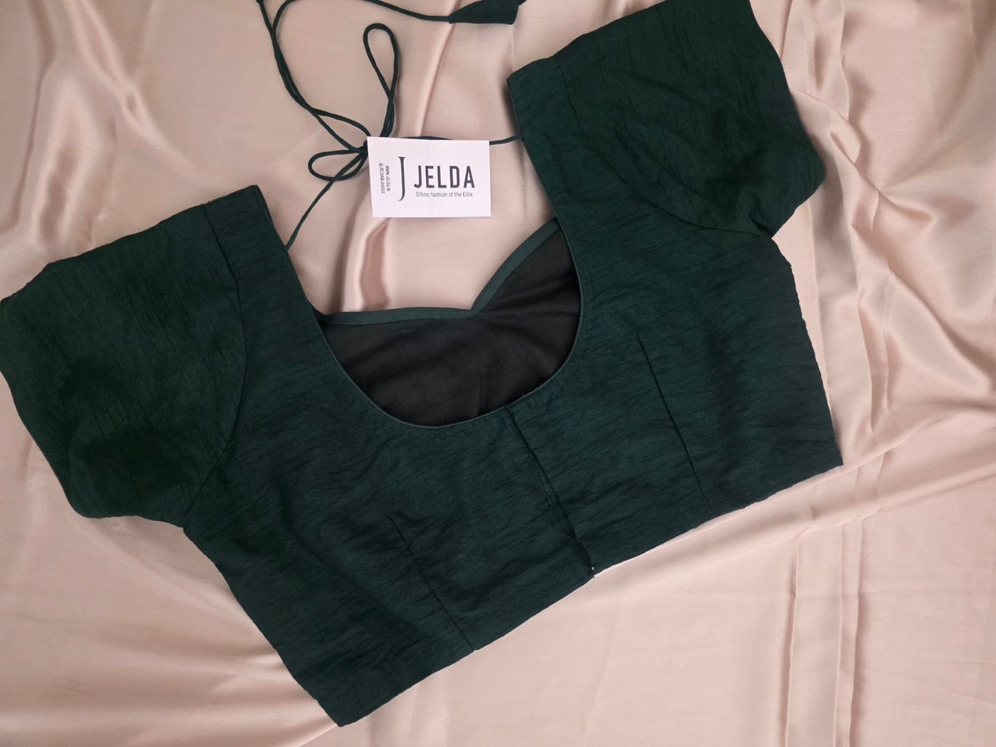 Pure dupion silk Green half sleeve custommade blouse