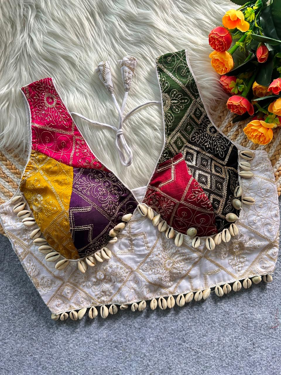 Vichitra Silk ready made blouse
