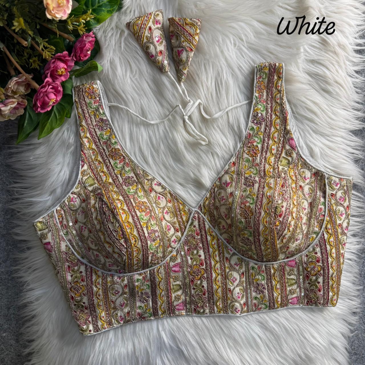 Heavy pure soft crape silk ready made blouse