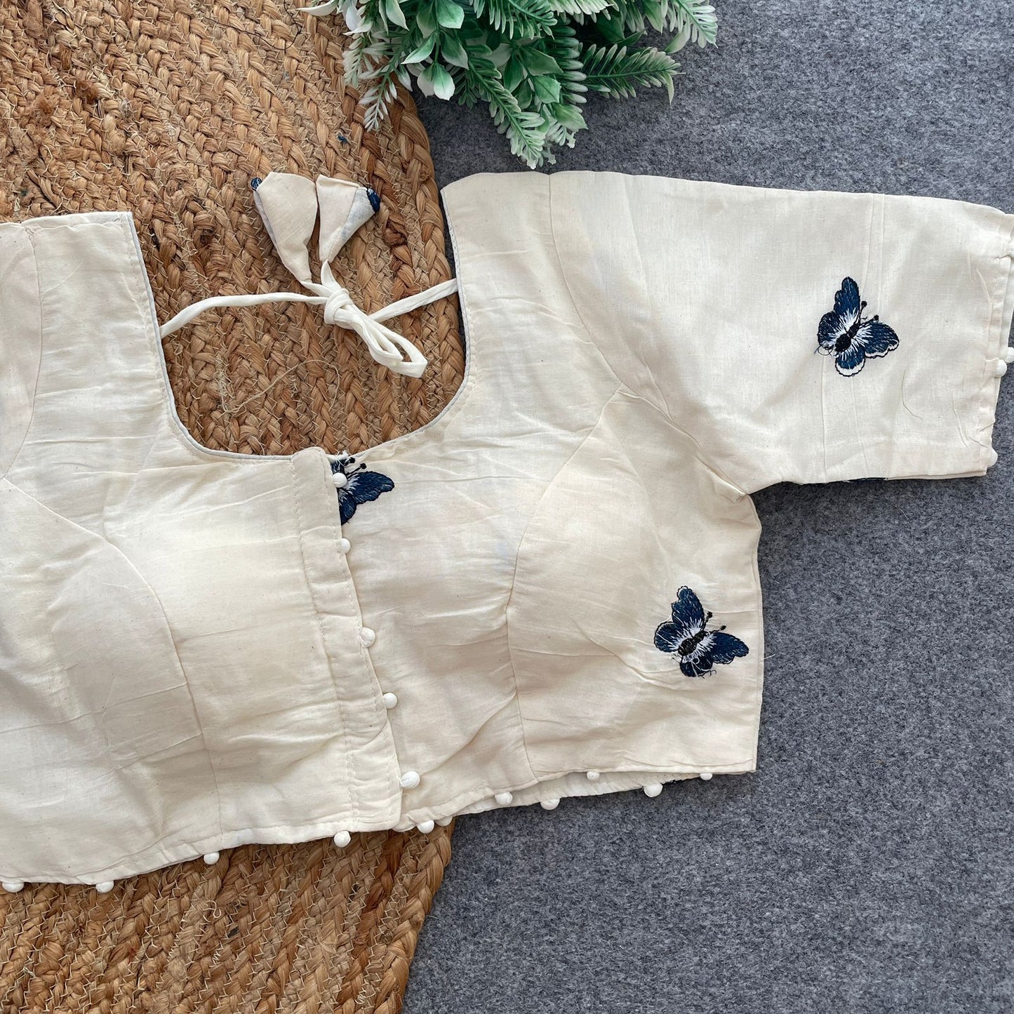 Pure Camric Cotton Diable ready made blouse