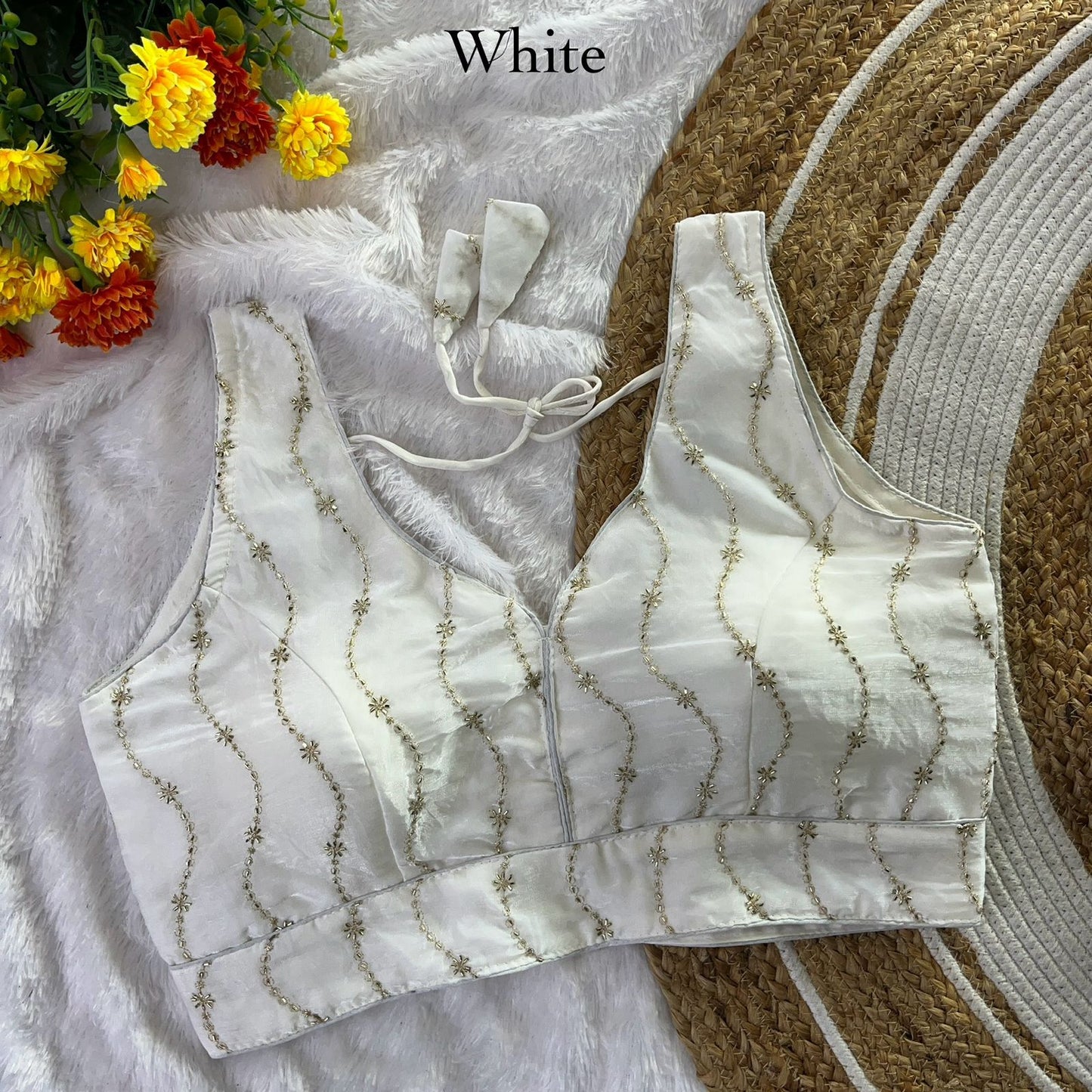 Fendy NC Sattin sleeveless ready made blouse