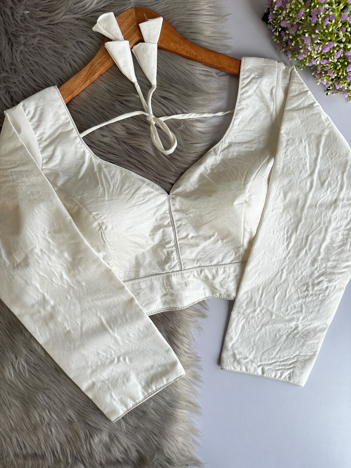 Space silk full sleeve ready made blouse