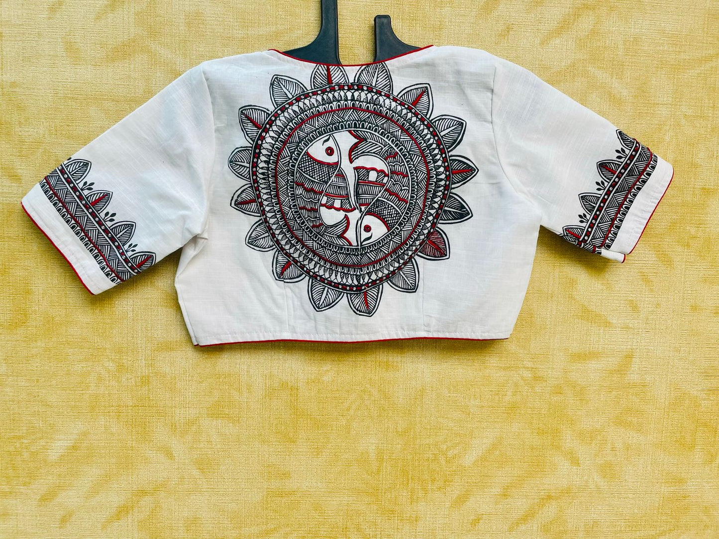 Cotton hand painted & embroidered designer blouse