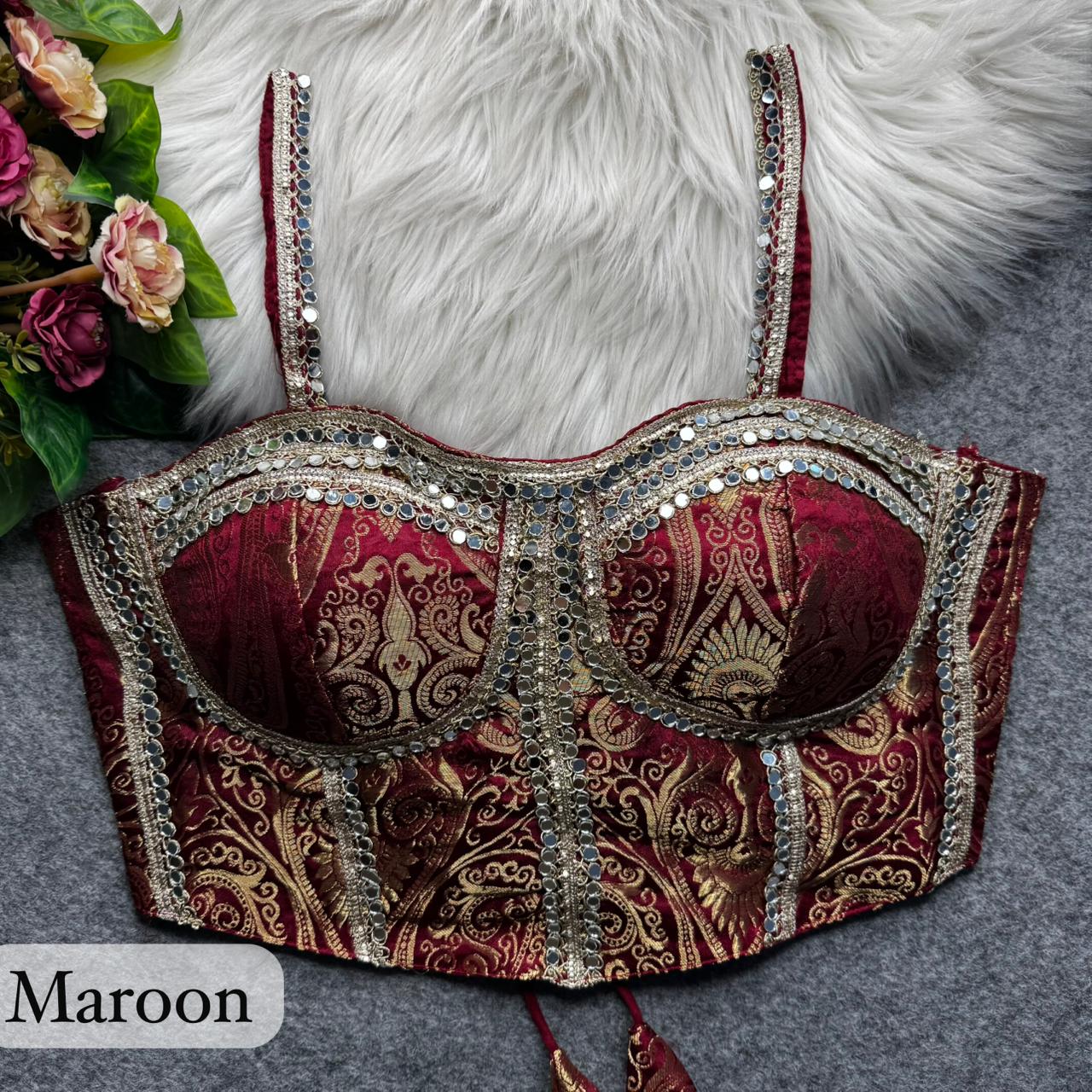 PARTYWEAR WESTERN STYLE CORSET READY MADE BLOUSE