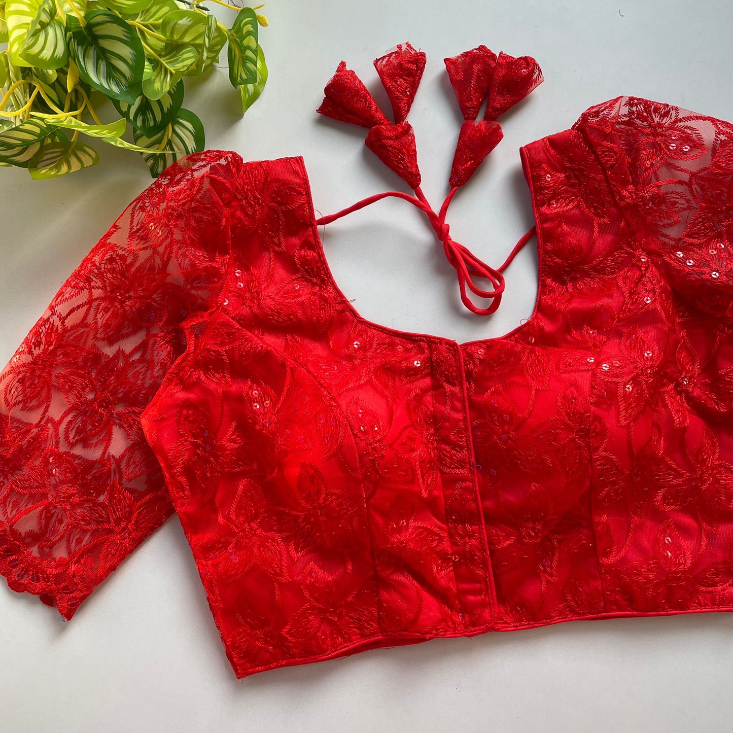 Heavy embroidery with beautiful handwork ready made blouse