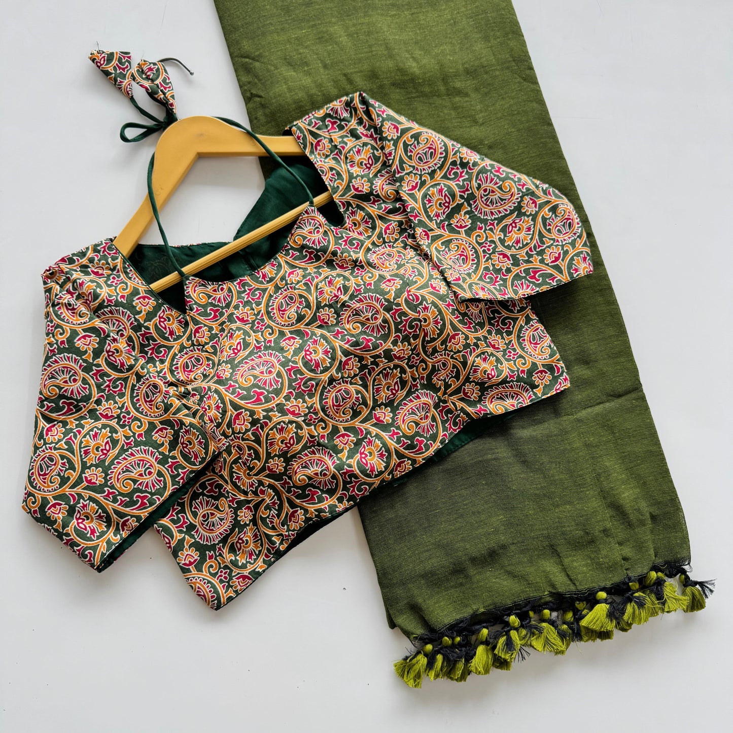 Pure cotton saree with ready made blouse