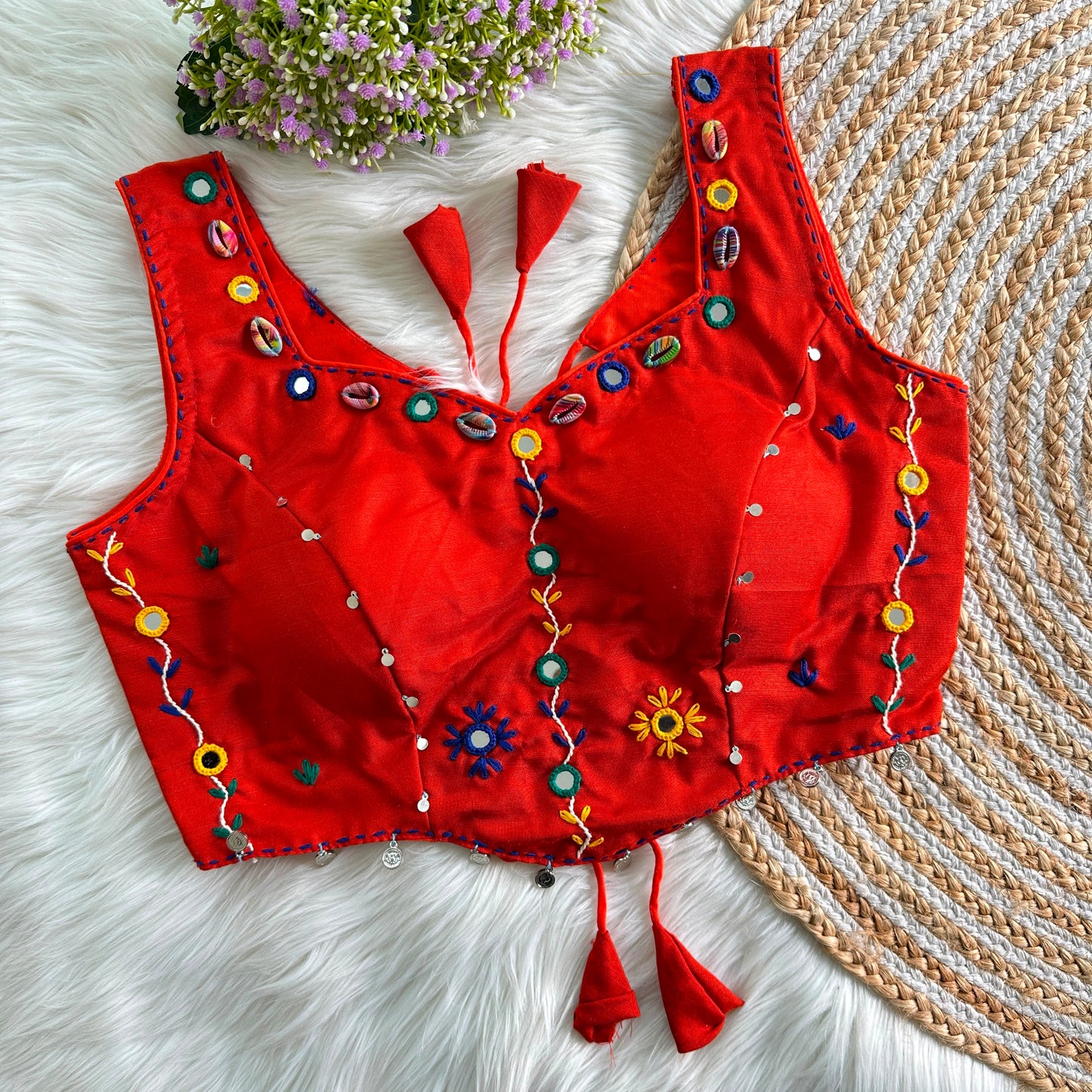 PRESENTING PURE HAND MIRROR DESIGNER READY MADE BLOUSE