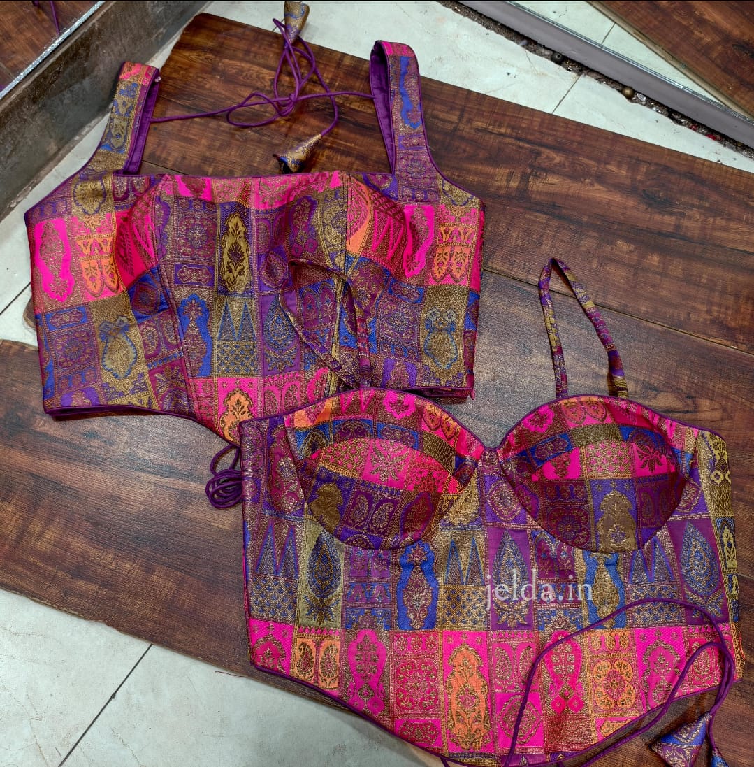 Corset multi banarsi brocade custom made blouse