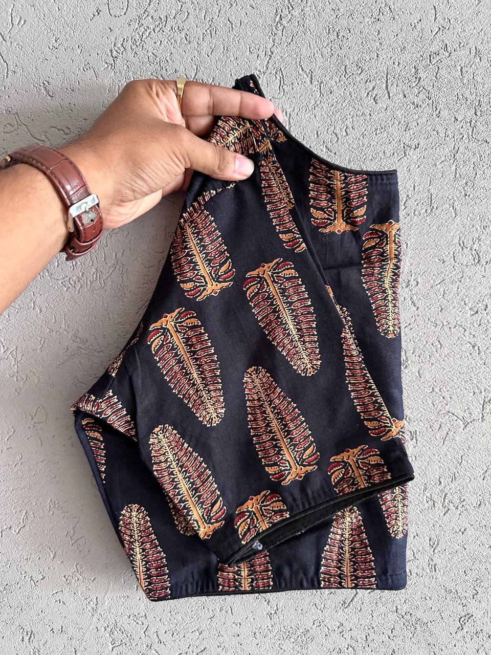 Pure Ajrakh Cotton ready made blouse