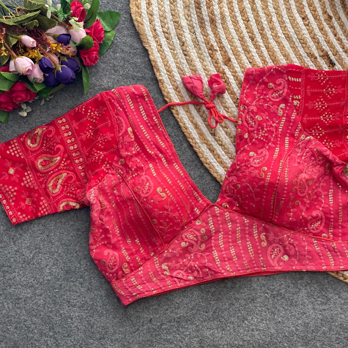 Heavy Georgette sipli ready made blouse