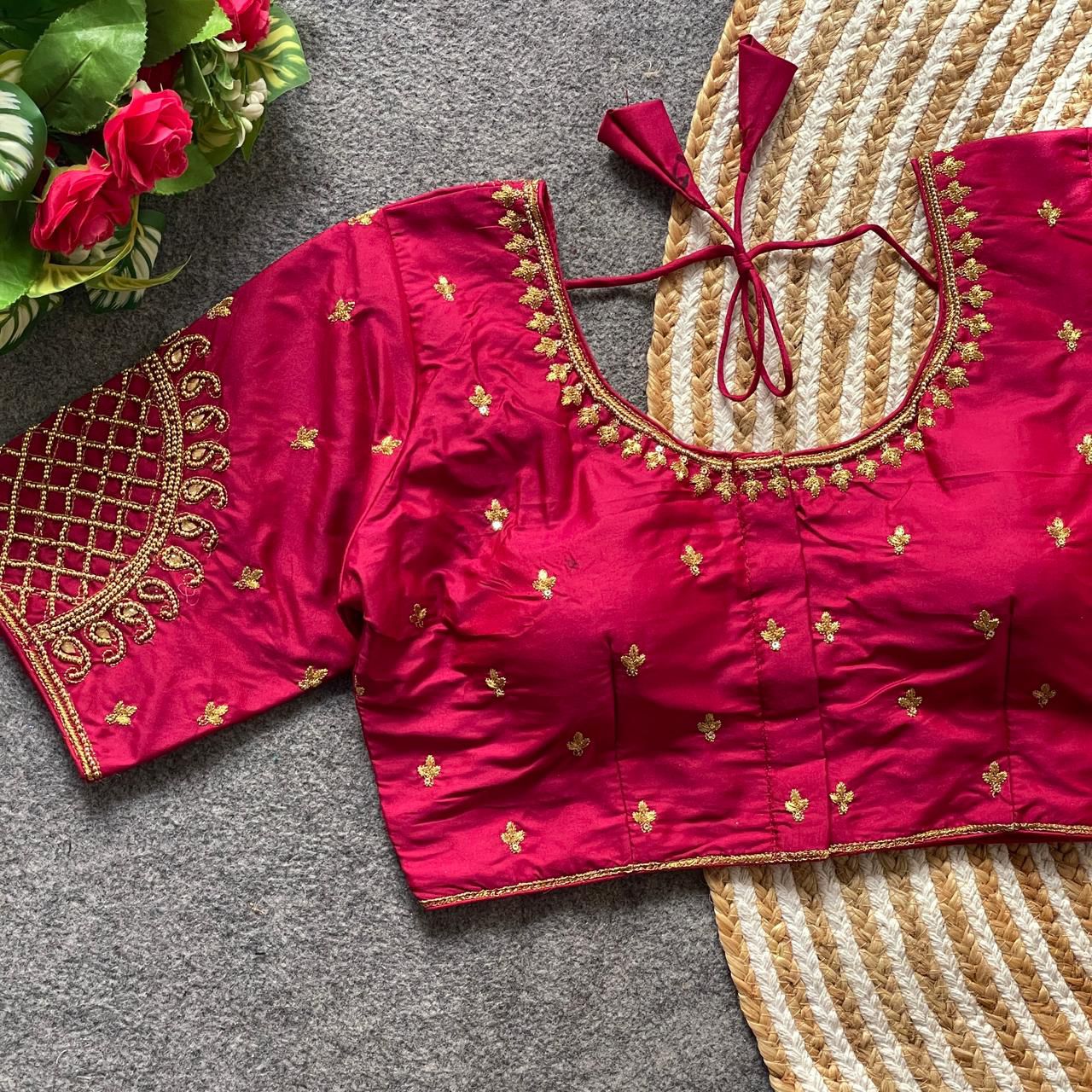Heavy banarasi silk ready made blouse